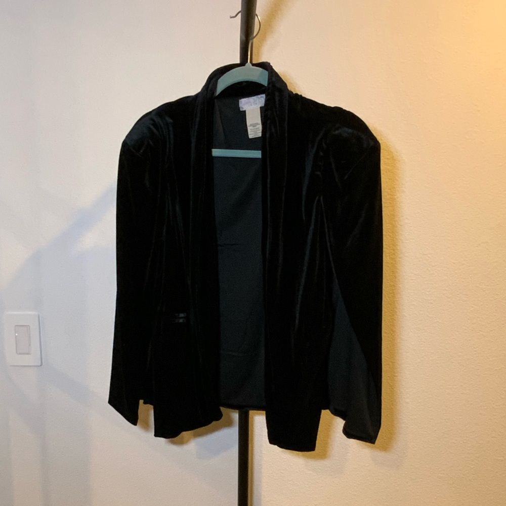 Free People Black Velvet Blazer NWOT
